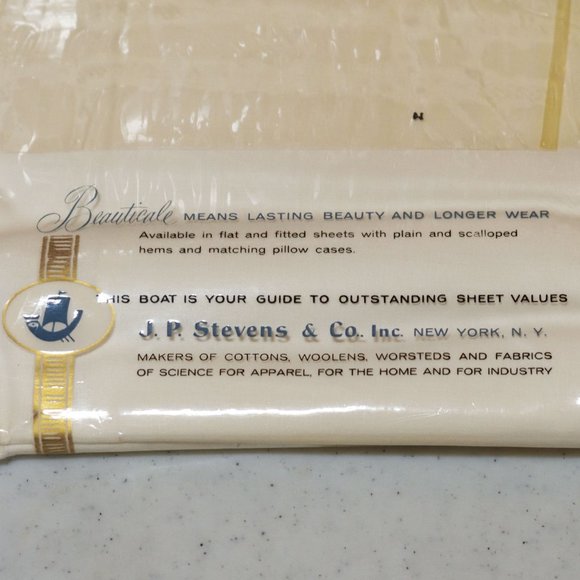 NWD Vtg Stevens Beauticale Cotton 200 Thread (2) Cream Pillow Cases 42 x 38.5 - Picture 6 of 8